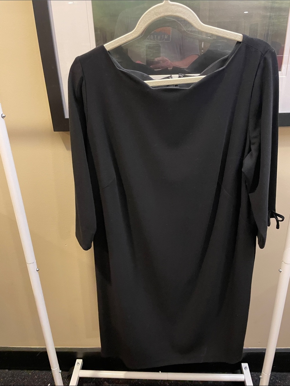 Talbots. 14 WP. Classic Black Sheath Dress - Women's Elegant Shift Dress Bow
